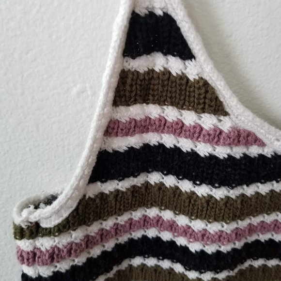 aeropostale knitted crop tank top striped size large. 100% cotton, so soft! - Picture 2 of 6